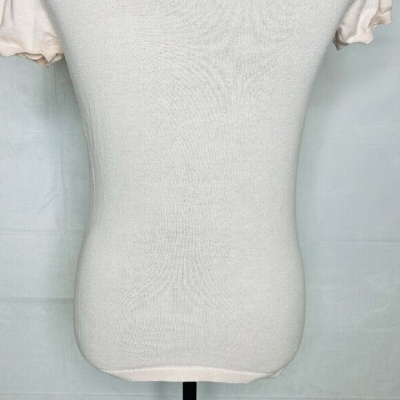 Ann Taylor Sz S Ruffled Front Pink Lightweight Cotton Short-Sleeve Shirt Top - Picture 8 of 8